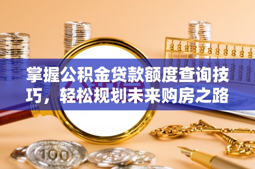 昭化掌握公积金贷款额度查询技巧，轻松规划未来购房之路