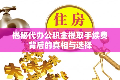 昭化揭秘代办公积金提取手续费背后的真相与选择