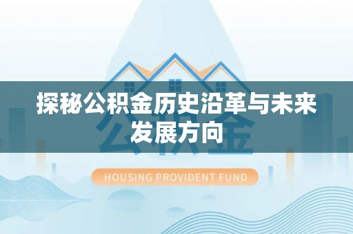 昭化探秘公积金历史沿革与未来发展方向